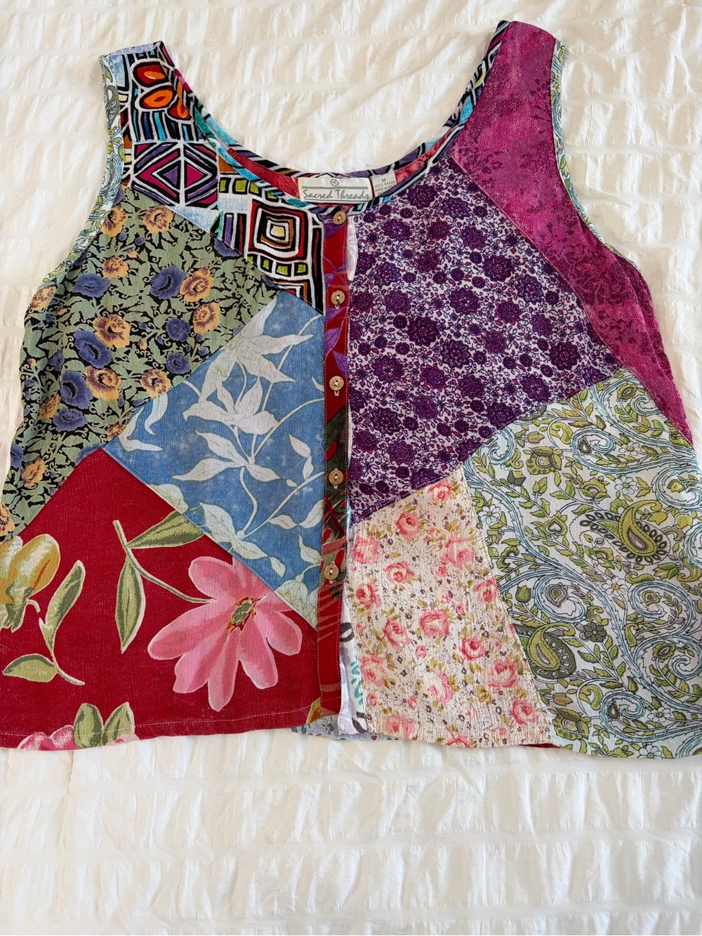 Sacred Threads- Patchwork Tank Top - Multicolor - Picture 13 of 16